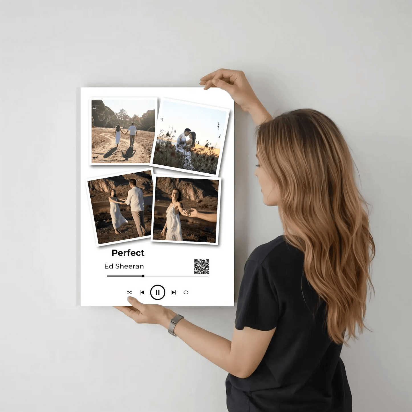 Καμβάς Κολλάζ 4 φωτογραφίες & music player + QR - canvasframe