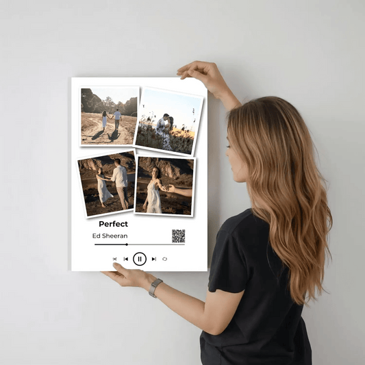 Καμβάς Κολλάζ 4 φωτογραφίες & music player + QR - canvasframe