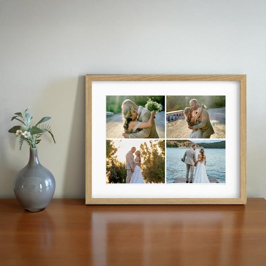 Κορνίζα Κολλάζ 4 Φωτογραφιών 40x50 cm – Με Πασπαρτού & Άθραυστο Τζάμι - canvasframe