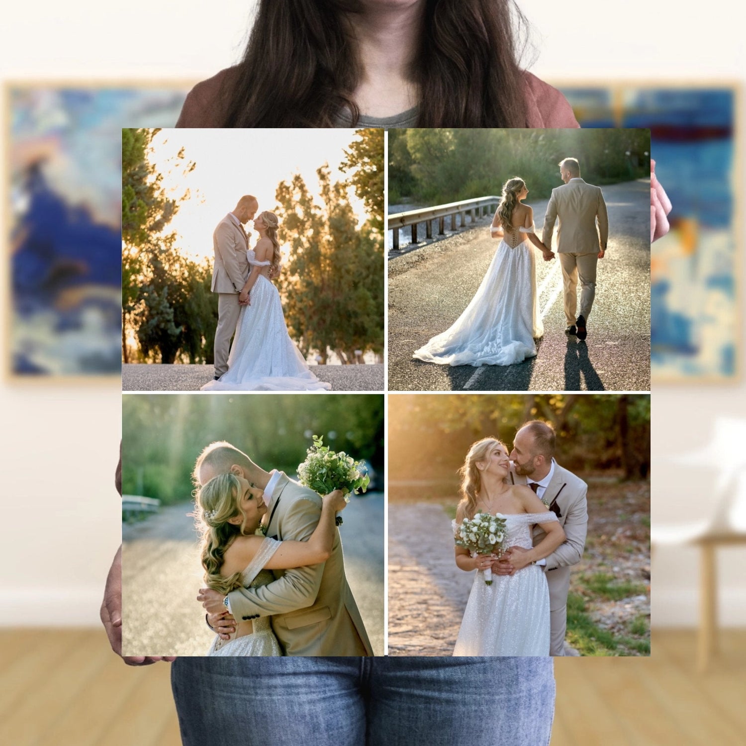 Κολλάζ φωτογραφιών σε χειροποίητο καμβά