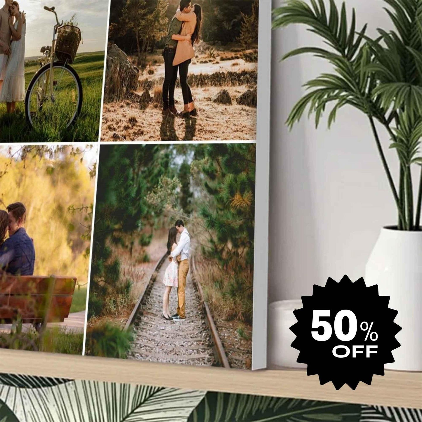 [-50%] Κολλάζ τετράγωνο σε καμβά