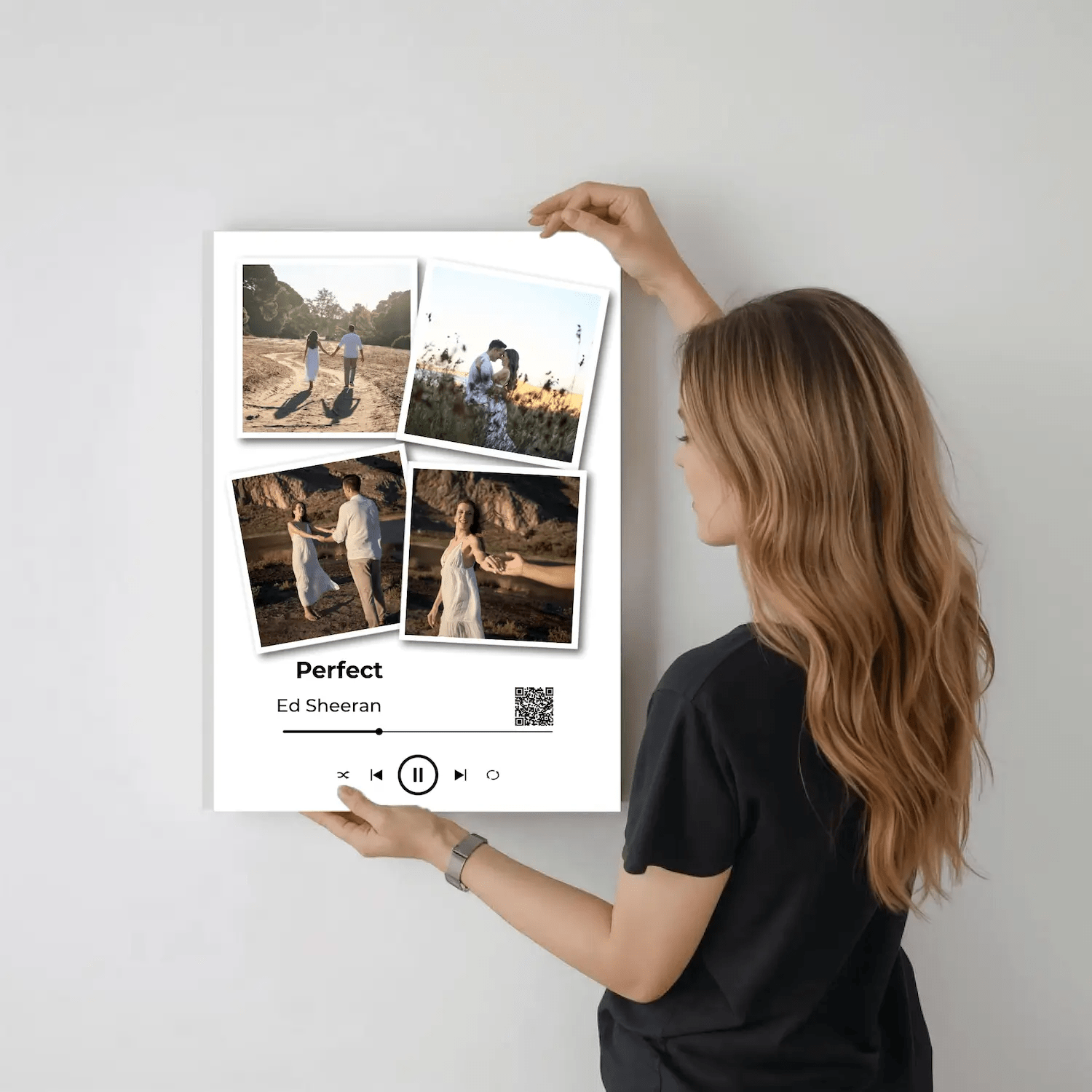 Καμβάς Κολλάζ 4 φωτογραφίες & music player + QR - canvasframe