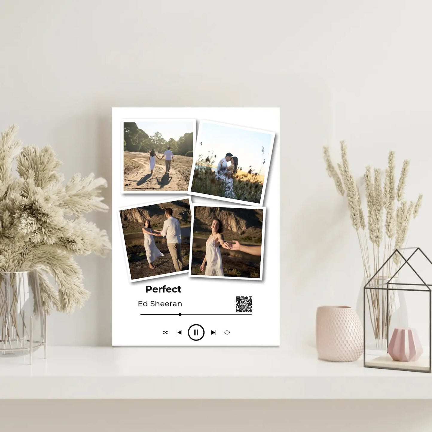 Καμβάς Κολλάζ 4 φωτογραφίες & music player + QR - canvasframe