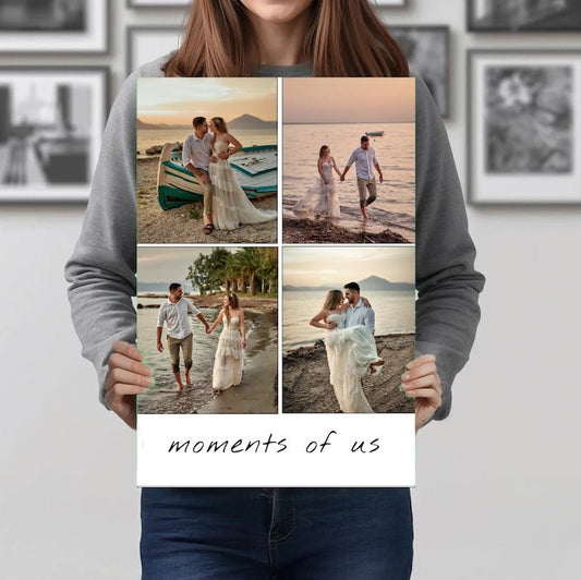 Καμβάς Κολλάζ με 4 Φωτογραφίες & κείμενο - canvasframe