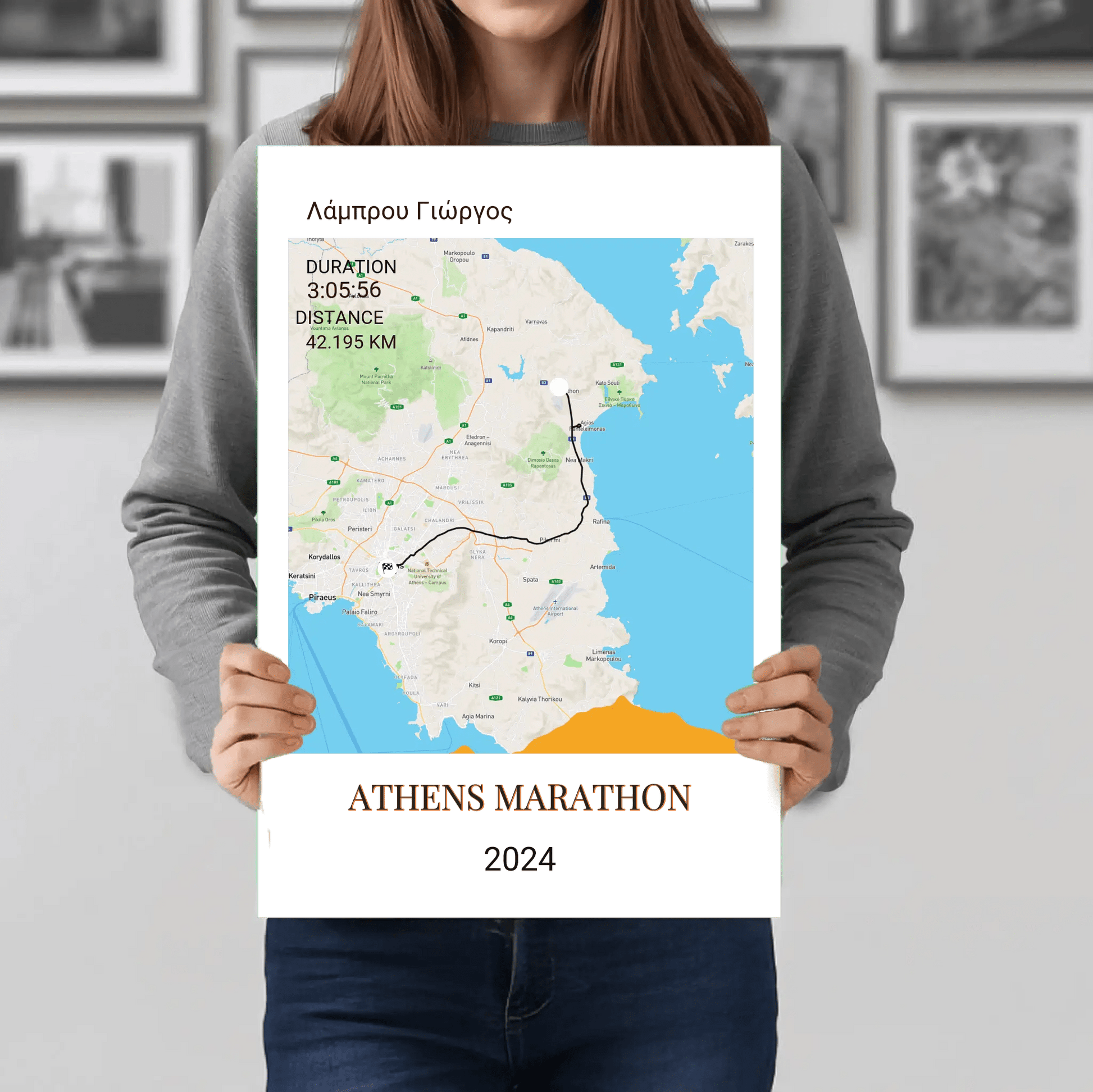 Καμβάς Προσωποποιημένος με Χάρτη Αθλητικής δραστηριότητας - GPX/Strava - canvasframe