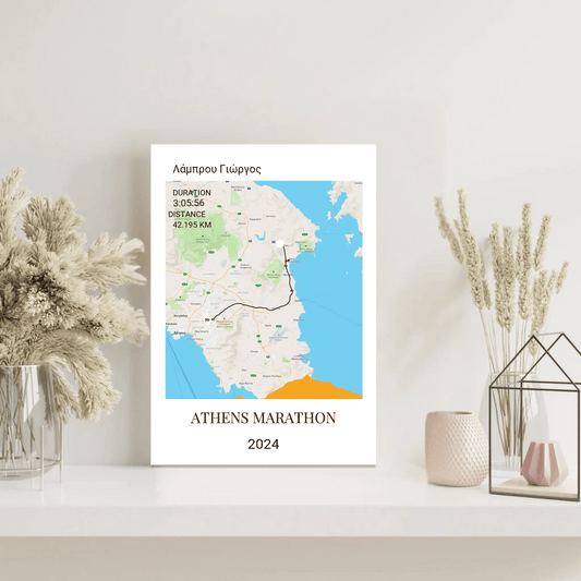 Καμβάς Προσωποποιημένος με Χάρτη Αθλητικής δραστηριότητας - GPX/Strava - canvasframe