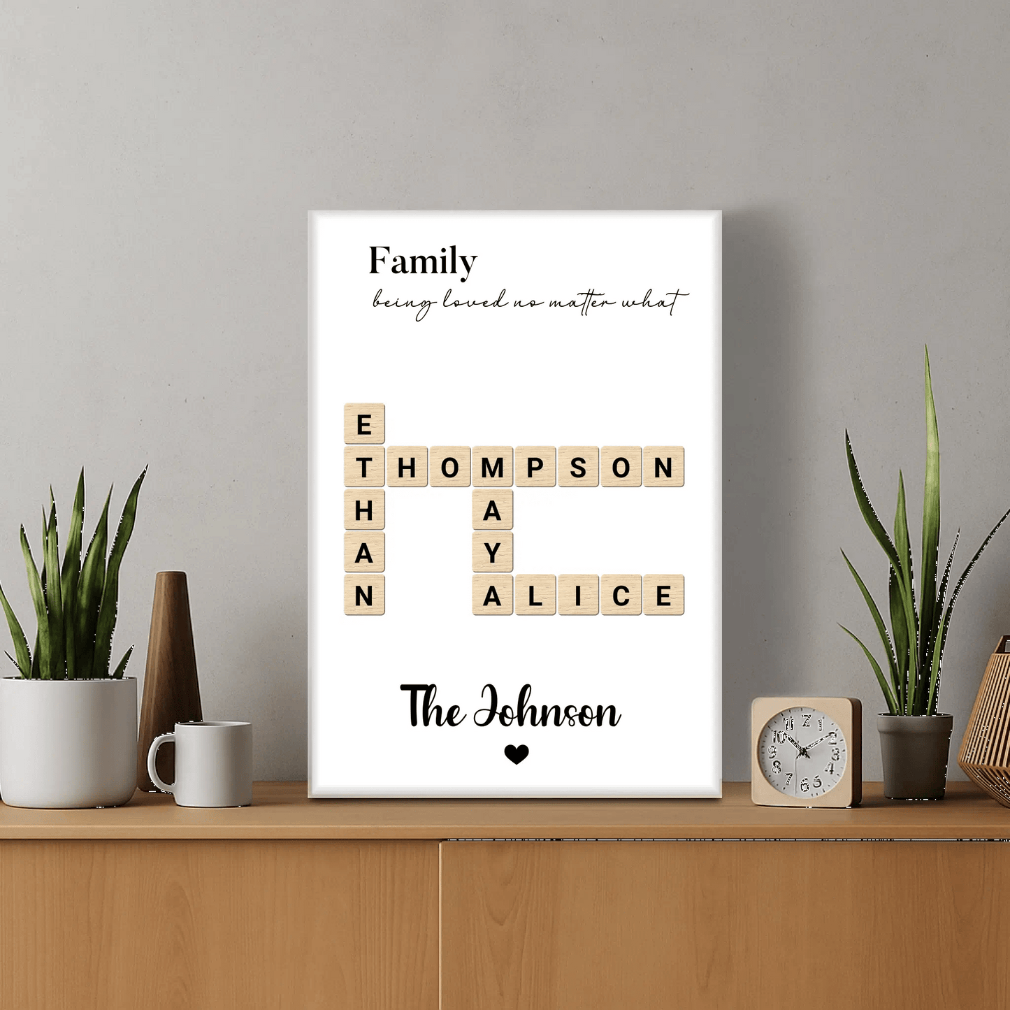 Καμβάς Scrabble Family Names – Εξατομικευμένος Καμβάς με Ονόματα Οικογένειας - canvasframe