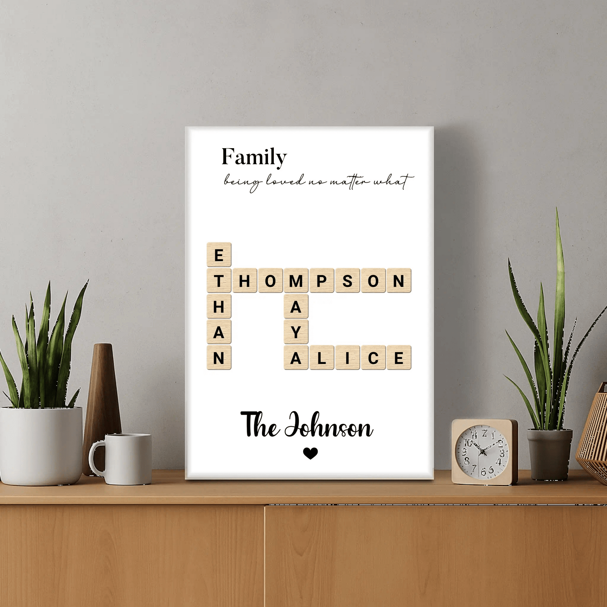 Καμβάς Scrabble Family Names – Εξατομικευμένος Καμβάς με Ονόματα Οικογένειας - canvasframe