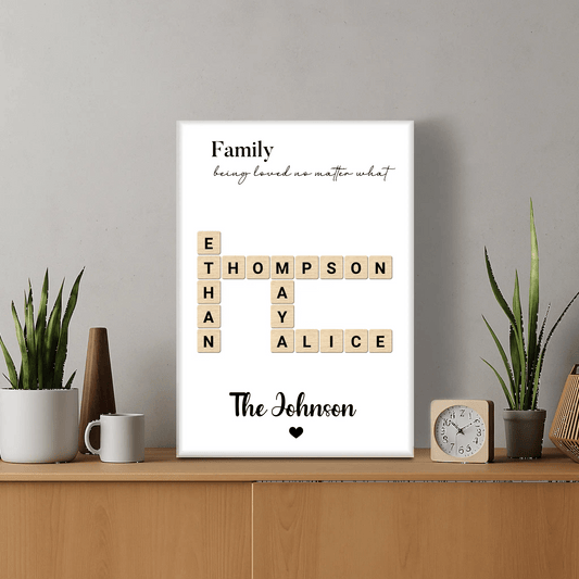 Καμβάς Scrabble Family Names – Εξατομικευμένος Καμβάς με Ονόματα Οικογένειας - canvasframe