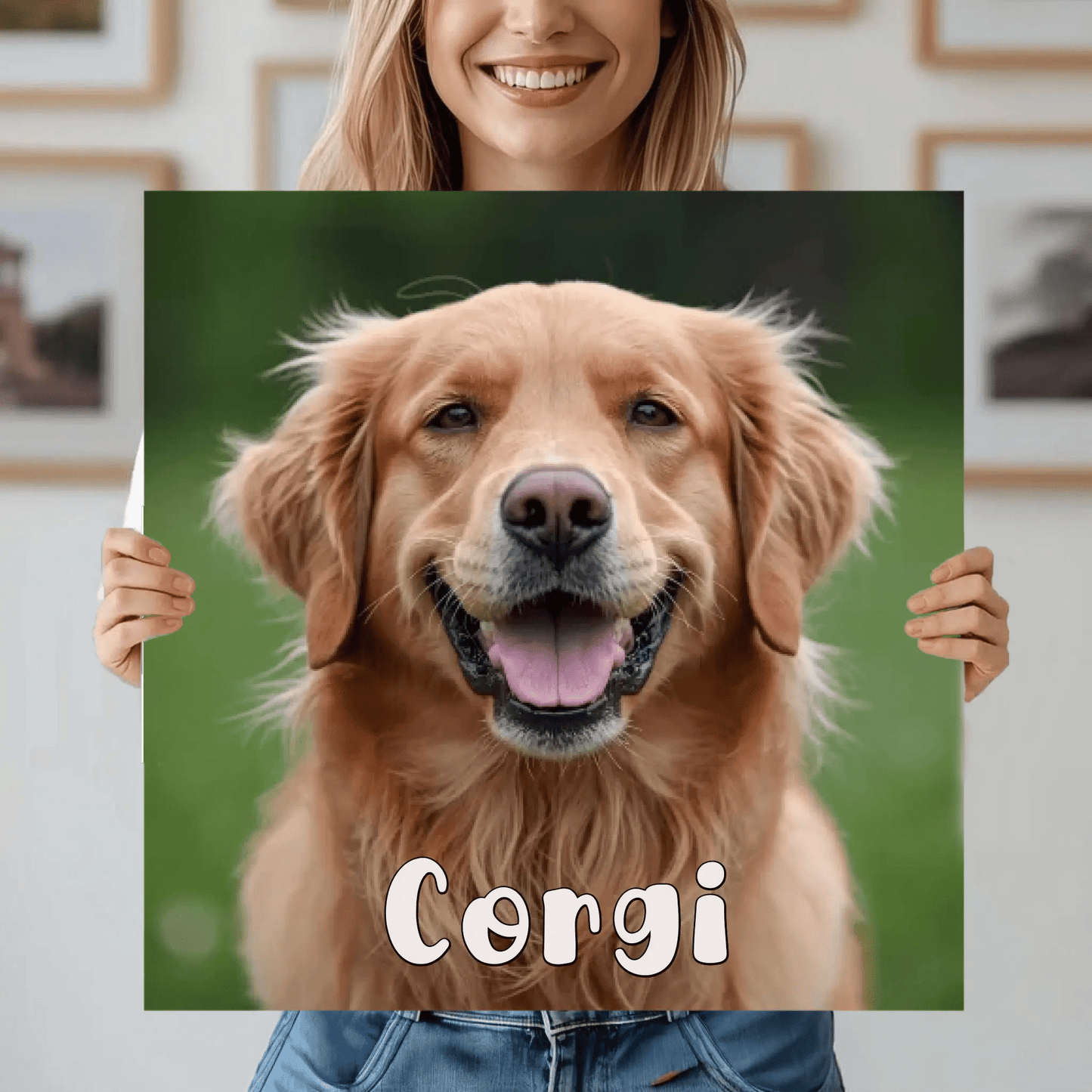 Καμβάς τετραγωνος με κατοικίδιο και όνομα - canvasframe