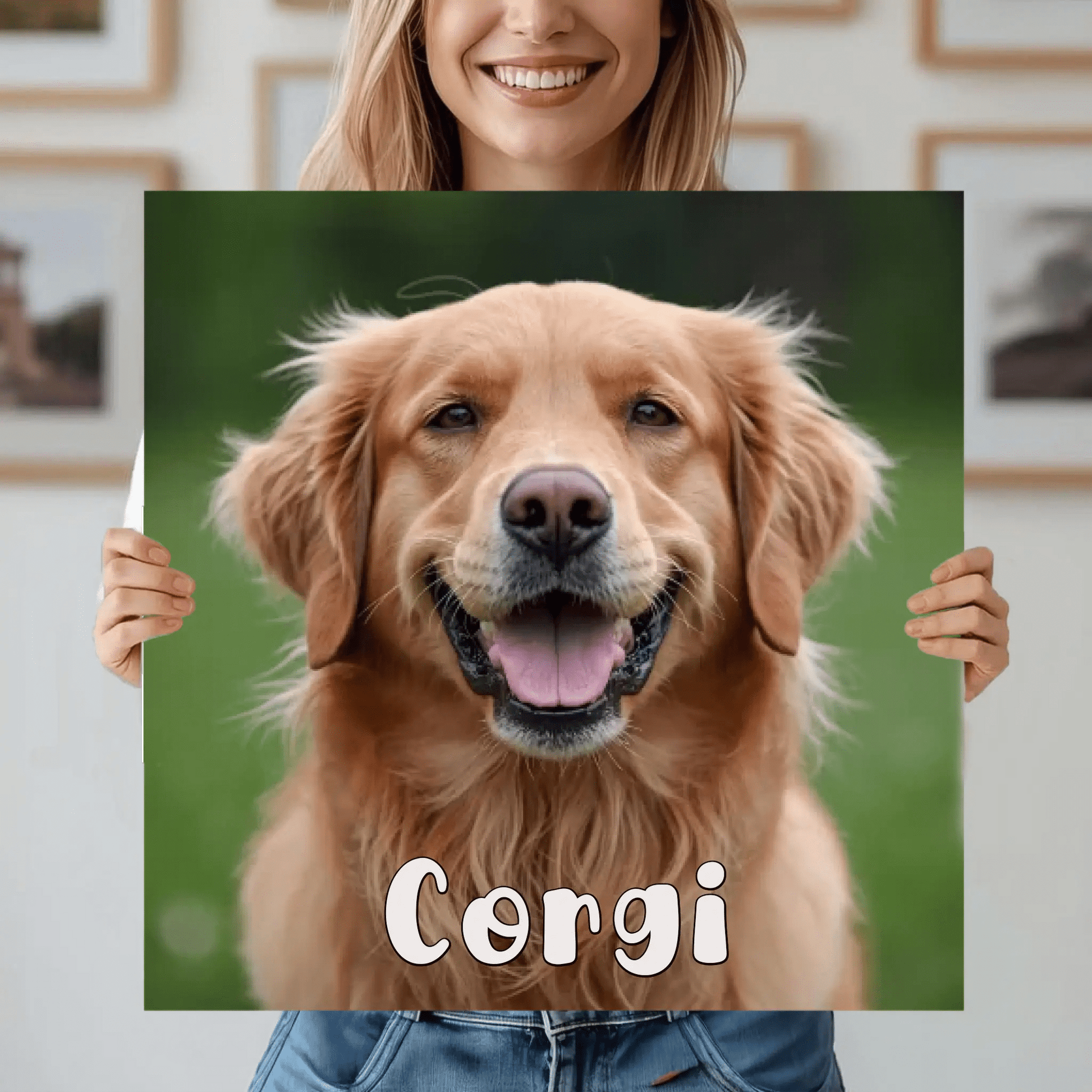 Καμβάς τετραγωνος με κατοικίδιο και όνομα - canvasframe