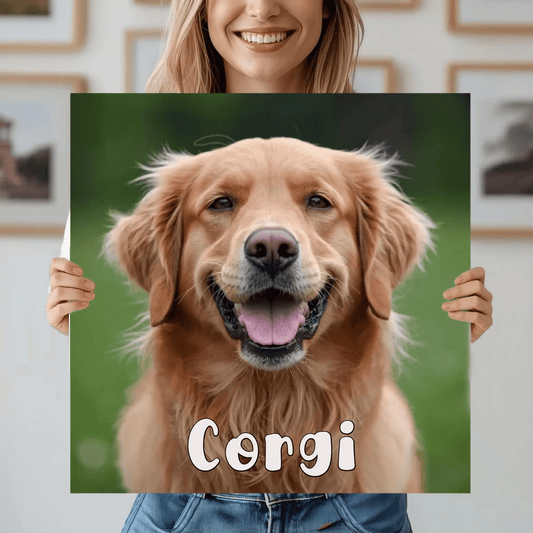 Καμβάς τετραγωνος με κατοικίδιο και όνομα - canvasframe