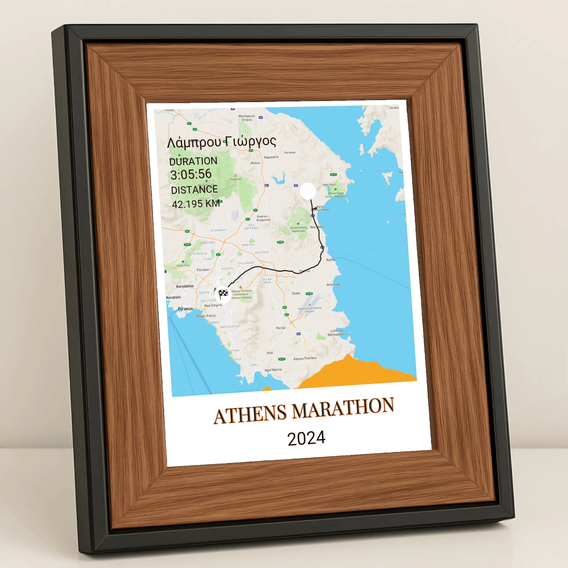 Κορνίζα Προσωποποιημένη με Χάρτη Αθλητικής δραστηριότητας - GPX/Strava - canvasframe