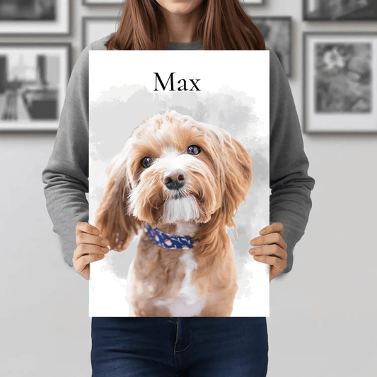 Πορτρέτο Σκύλου σε Καμβά | Αφαίρεση Φόντου & Προσθήκη Ονόματος - canvasframe