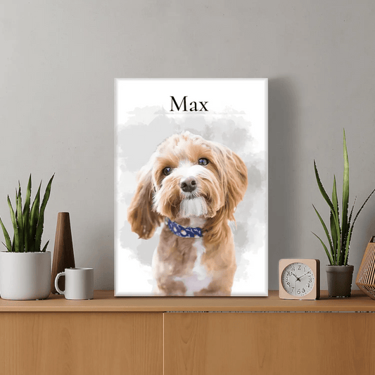 Πορτρέτο Σκύλου σε Καμβά | Αφαίρεση Φόντου & Προσθήκη Ονόματος - canvasframe