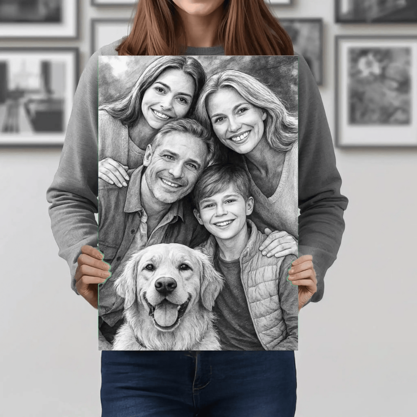 Προσωποποιημένος καμβάς 35×50 εκ. με ζωγραφισμένο πορτρέτο σε σκίτσο μολυβιού - canvasframe