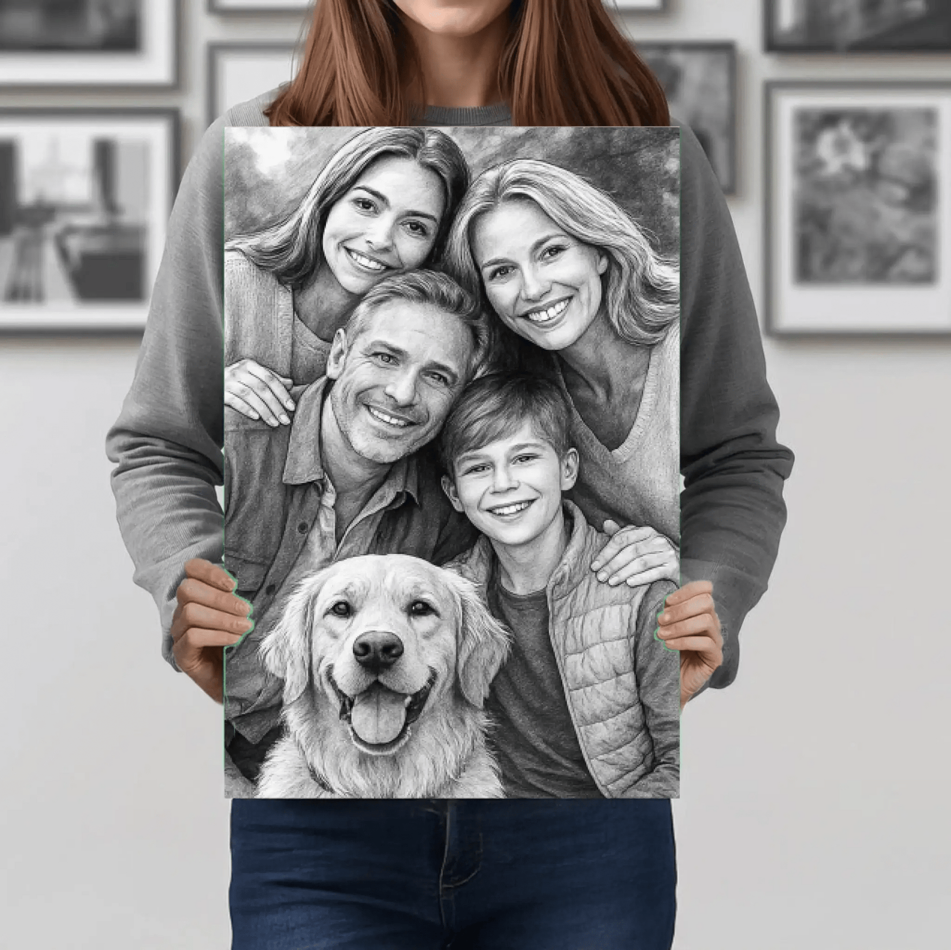 Προσωποποιημένος καμβάς 35×50 εκ. με ζωγραφισμένο πορτρέτο σε σκίτσο μολυβιού - canvasframe